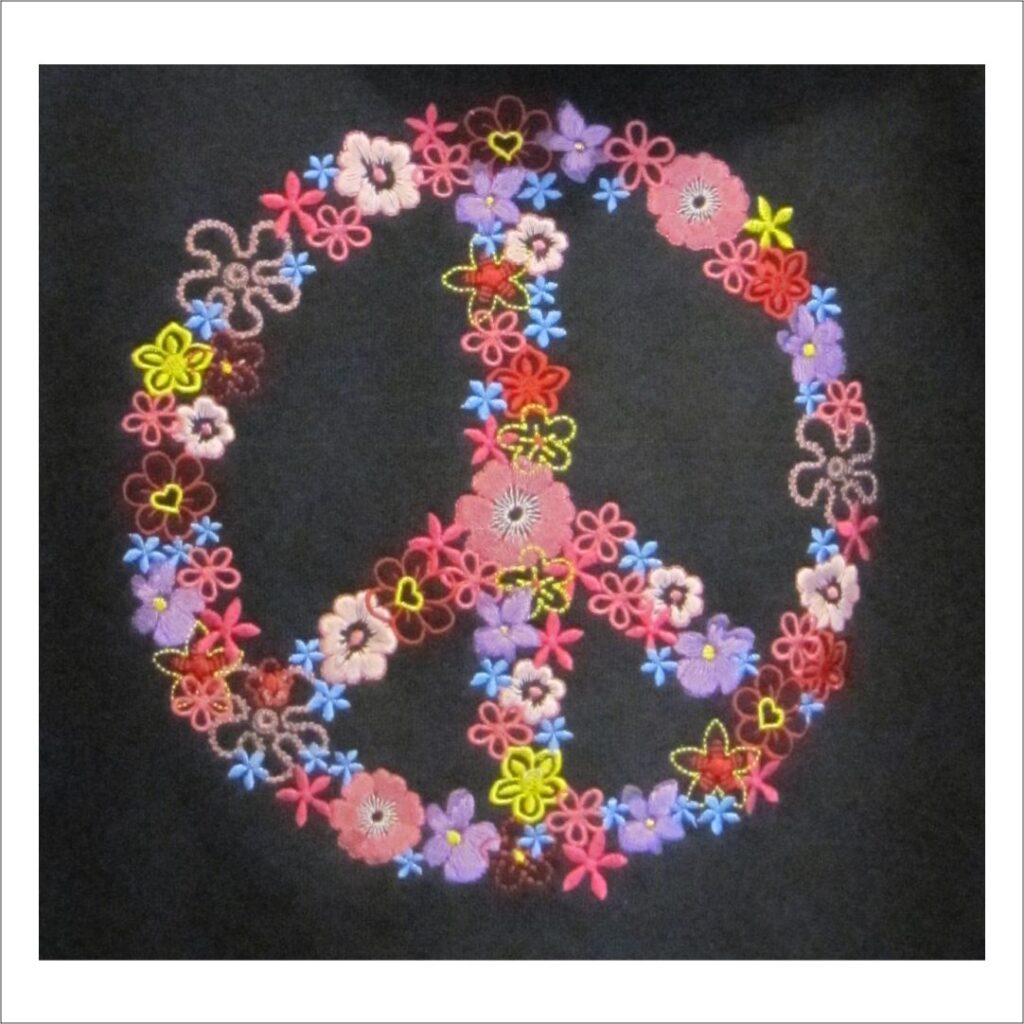 hupparin selkäbrodeeraus peace